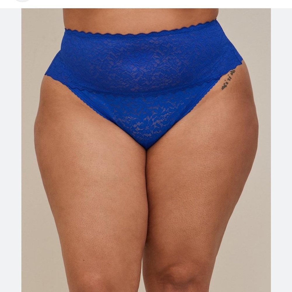 New Torrid Plus Size Blue Second Skin Mid-Rise Brief Panty 3X